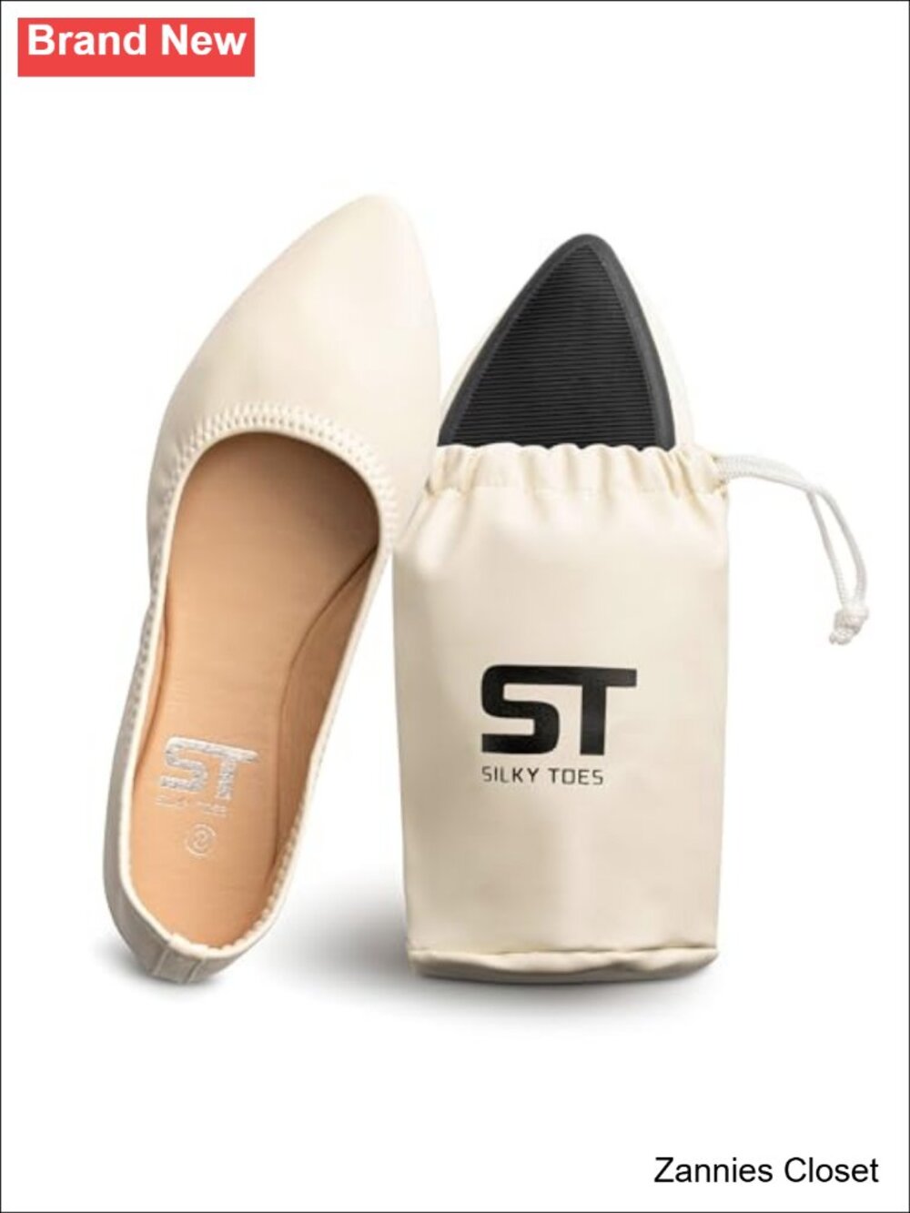 ✨ Silky Toes Foldable Ballet Flats Pointed Toe Women's Travel Office Shoes